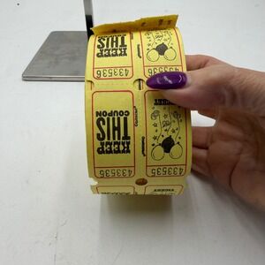 Amscan Yellow Double Raffle Tickets Roll Keep This Coupon Carnival Event USA